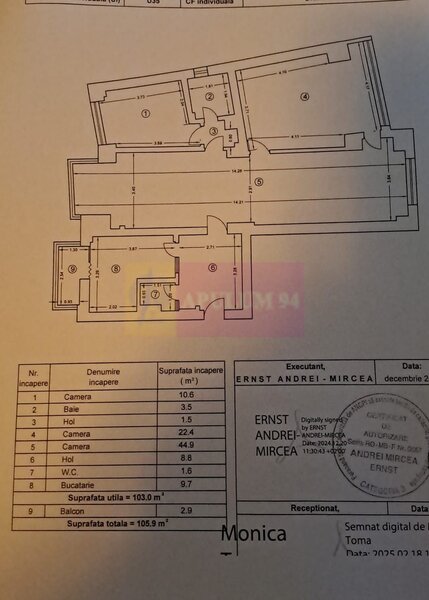 Vanzare apartament 4 camere – Zona Unirii Splai vav Magazinul Unirii